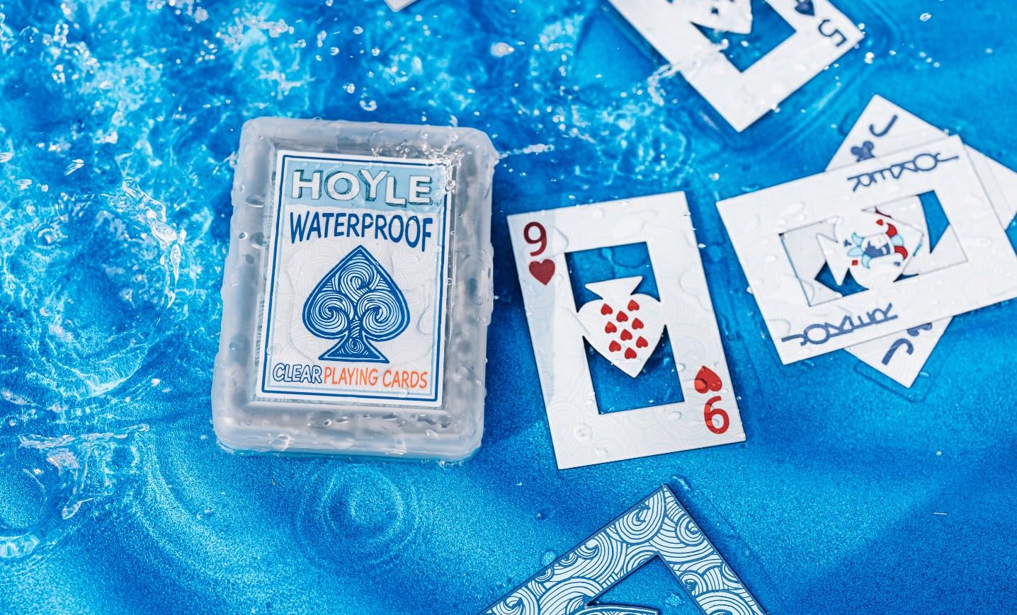 Bicycle Hoyle Summer Fun Pack Hoyle 6-in-1 Kids Card Games and 2 Decks of Clear Plastic Waterproof Playing Cards, Fast-Paced Family Game Night Playing