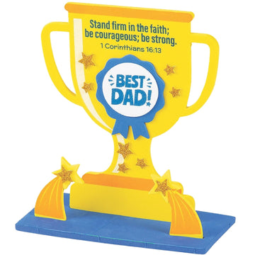 Fun Express Religious Father's Day Trophy Tabletop Craft Kit - DIY Craft Gifts for Kids - Perfect for Sunday School & Family Activities