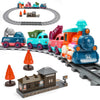 Toddler Train Toy, Train Set with Construction Vehicles for Kids Age 3-5
