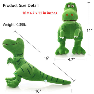 VSFNDB Stuffed Dinosaur Animal Plush Toy 11 Inches Green T-Rex Tyrannosaurus Animal Stuffed Plushies Super Soft Cute Cuddly Pillow Cushion Rex Stuff