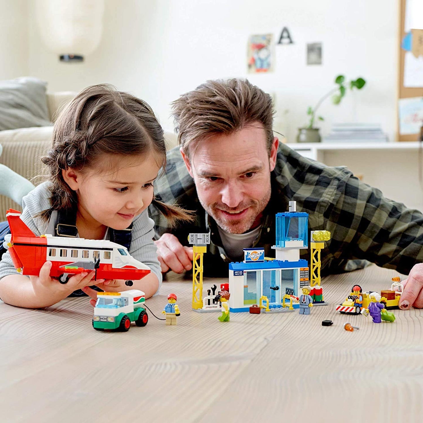 LEGO City Central Airport 60261 Building Toy, with Passenger Charter Plane, Airport Building, Fuel Tanker, Baggage Truck, Cargo and 6 Minifigures