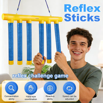 PATAZOK The Ultimate Reflex Challenge: Drop Stick Catching Game | Adjustable Speed, Reflective Sticks for All Ages Blue