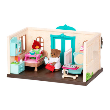 Li'l Woodzeez - Toy Walk - in Health Clinic Dollhouse Playset with Doctor Accessories for Pretend Play, Miniature Animal Figures, Kids Toy Playset