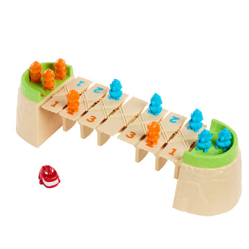 Mattel Games Greedy Gator 2-Player Kids Game for Families & Parties, Get Monkeys Across The Bridge First with Rolling Alligator