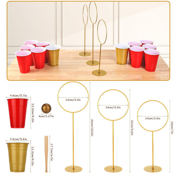 XEFINAL Party Beverage Pong Game Set with 3 PCS Large Goal Posts for Indoor Outdoor Party Cup Pong Throwing Game for Wizard Theme Party House Parties