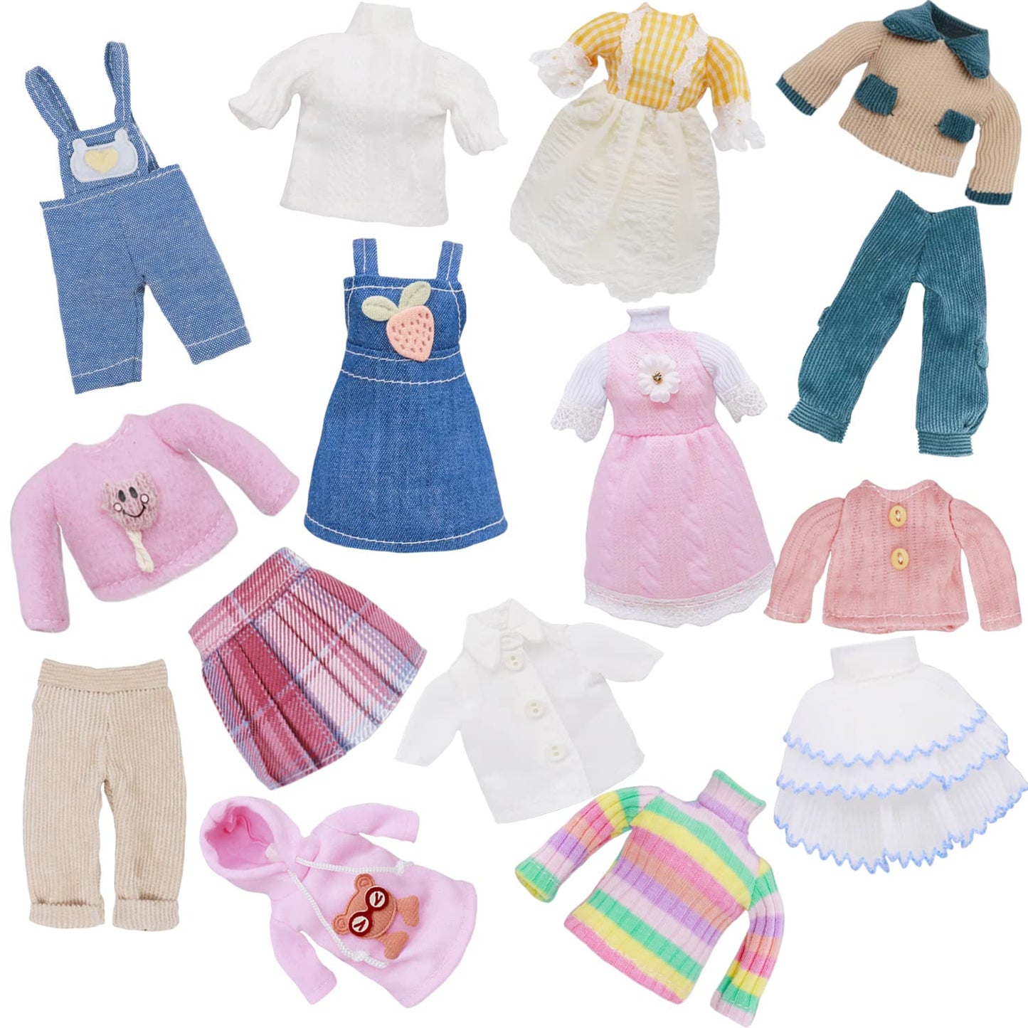10 Sets Mini Doll Clothes Dress Outfits for 6-7 inch Girl Dolls Dress-up Accessories Kids Toys Birthday Gifts