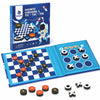 2-in-1 Travel Checkers and Tic Tac Toe Game for Kids Ages 8-12, Magnetic Checkers Board Game, Foldable Road Trip and Plane Activities