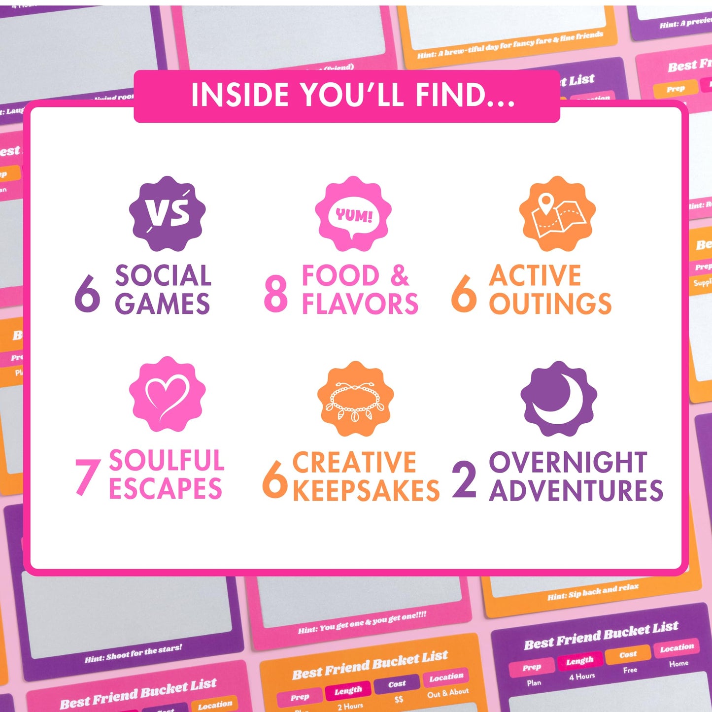 Happy Duo Best Friend Bucket List 35 Scratch Off Cards for Friends - Fun Adventure Date Ideas for Women, Besties & BFFs - Friendship Gift