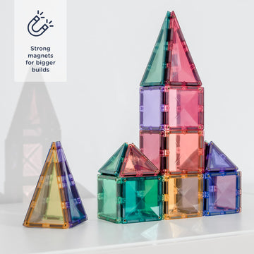 CONNETIX Magnetic Tiles Pastel Mini Pack, 32 Pieces
