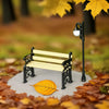Miniature Lamppost & Bench Set (1:24 Scale): Metal & Wood Outdoor Scene Accessories for Dollhouse Garden, Park Decor, Adult Collector