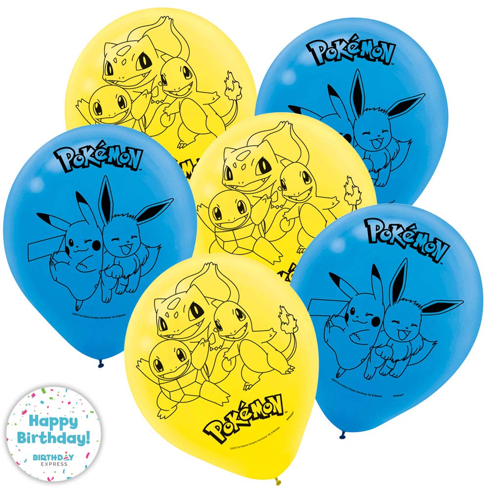 Pokemon™ Party Multicolor Latex Balloons - 12" (6 Pc) - Perfect for Celebrations, Birthdays & Themed Events