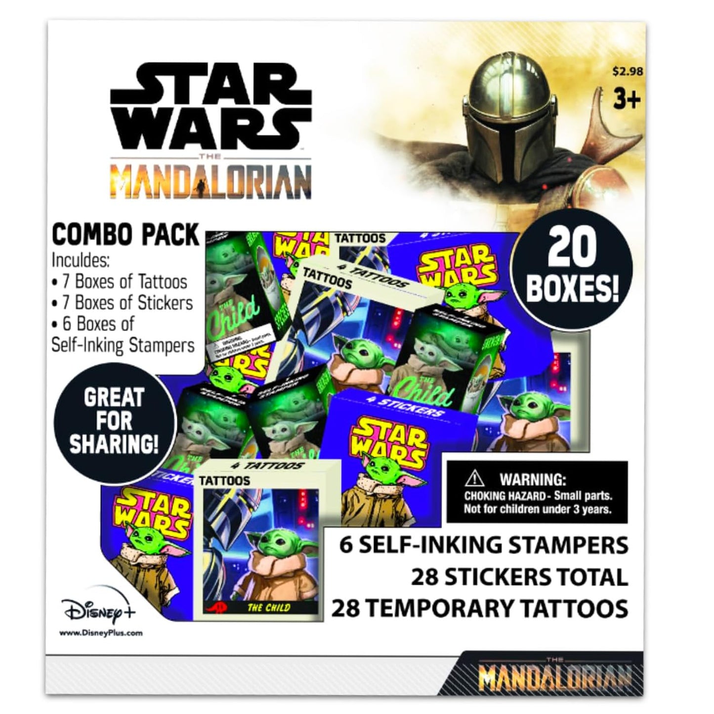 STAR WARS Baby Yoda Party Favors Bulk Set ~ Bundle with 60 Pieces Mandalorian Favor Boxes with Stickers, Tattoos, and Stampers for Kids Birthday Party