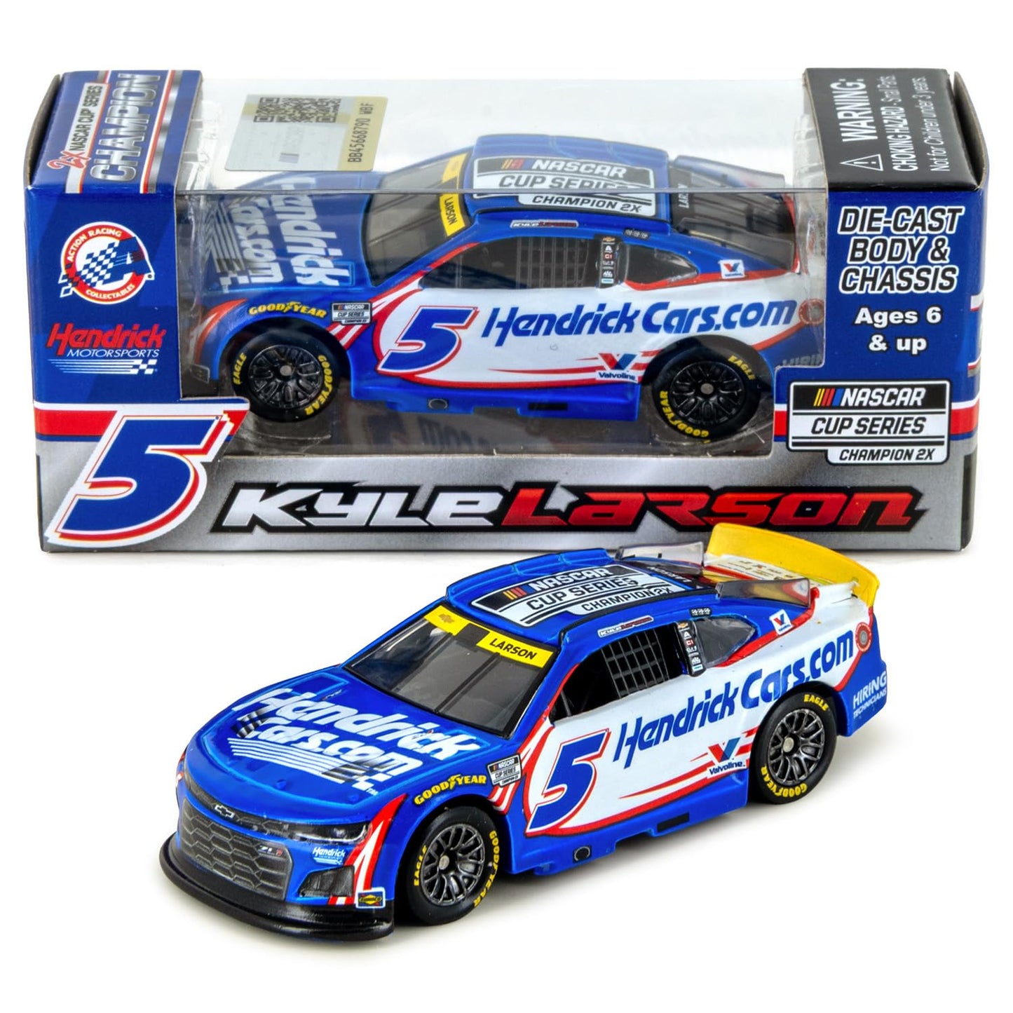Kyle Larson 2025 NASCAR Cup Series Champ HendrickCars ARC Diecast Car 1:64 Scale