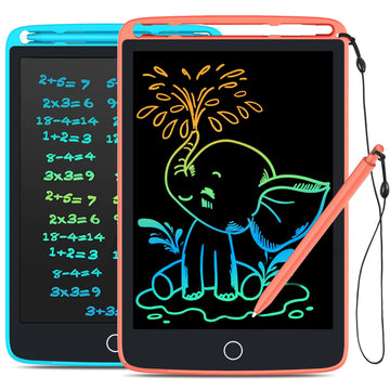 TECJOE 2 Pack LCD Writing Tablet with Fridge Magnets, Doodle Board for Kids Drawing Kitchen Memo, Christmas Stocking Stuffers Birthday Gifts Toys