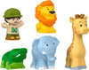 Fisher-Price Little People Go Wild Figure Pack - Safari Adventure 5-Piece Set with Lion, Elephant, Giraffe & Alligator | Jungle Animal Playset