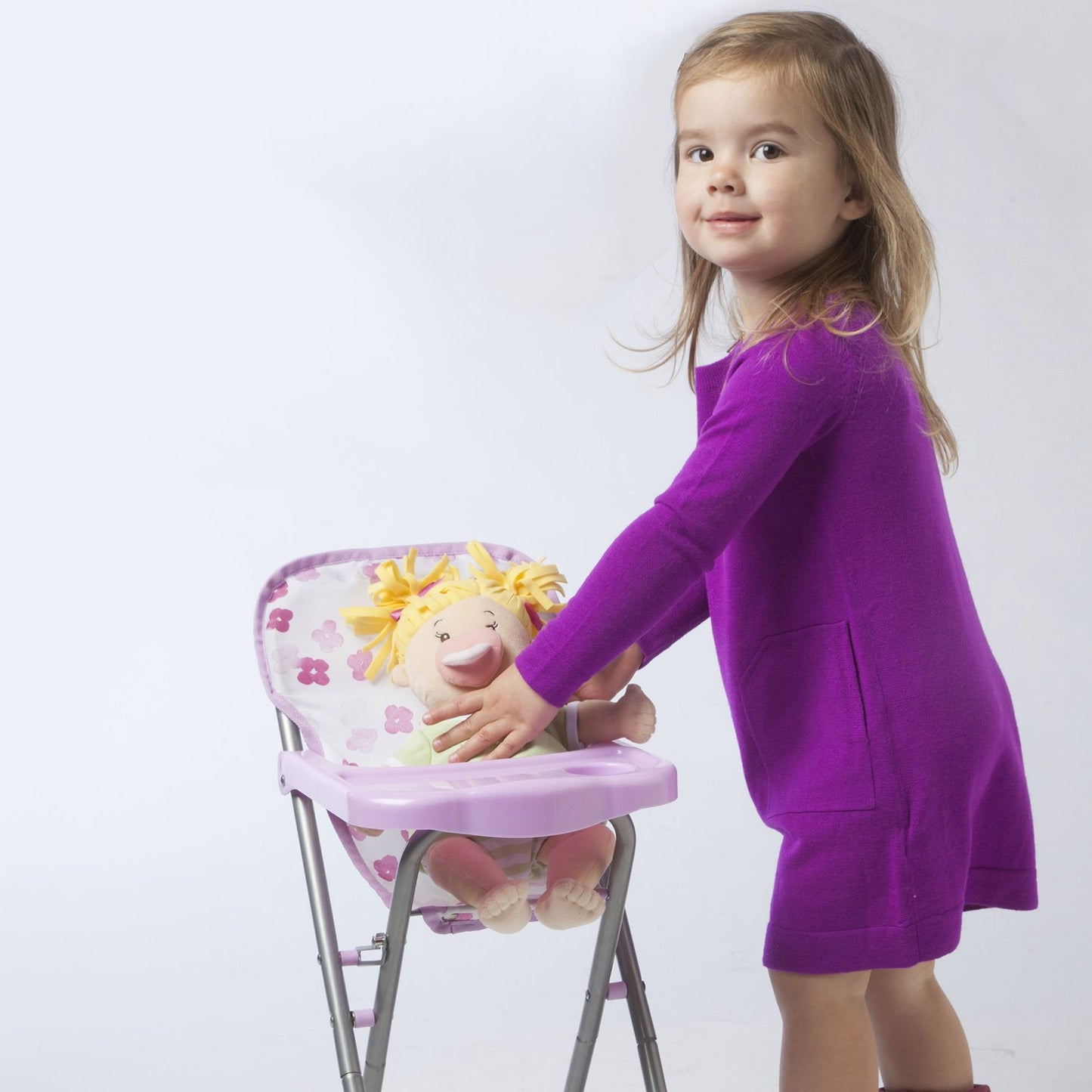 Manhattan Toy Baby Stella Blissful Blooms High Chair First Baby Doll Play Set for 12" and 15" Soft Dolls