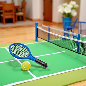 Blue and Green Miniature Tennis Racket Set, 1/12 Scale Accessories, Mini Racket Set, Small Tennis