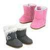 Sophia's, 2-Pair, Winter Boots for 18" Dolls, Pink/Gray