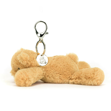 Jellycat Smudge Bear Bag Charm, 3 inches - Teddy Bear Plush Keychain - Great Gift Idea