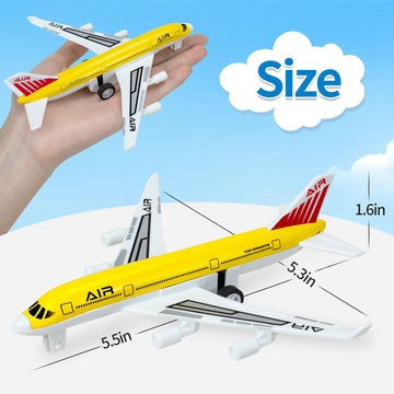 QUANA Airplane Toys 4 Pack, Toy Planes for Boys Age 3 4 5 6 7 8-12, Pull Back Alloy Planes Diecast Airplanes Model, Aeroplane Airlines Toy Plane