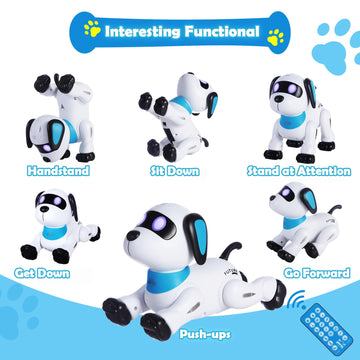 yiman Remote Control Robot Dog Toy - Programmable Smart Robot Dog for Kids 3+, Interactive Dancing & Sound, RC Stunt Toys with LED Eyes, Electronic