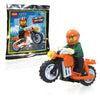 LEGO Town City Minifigure - Cool Kid on Dark Orange Motorcycle Foil Pack Limited Edition (16 Pieces)