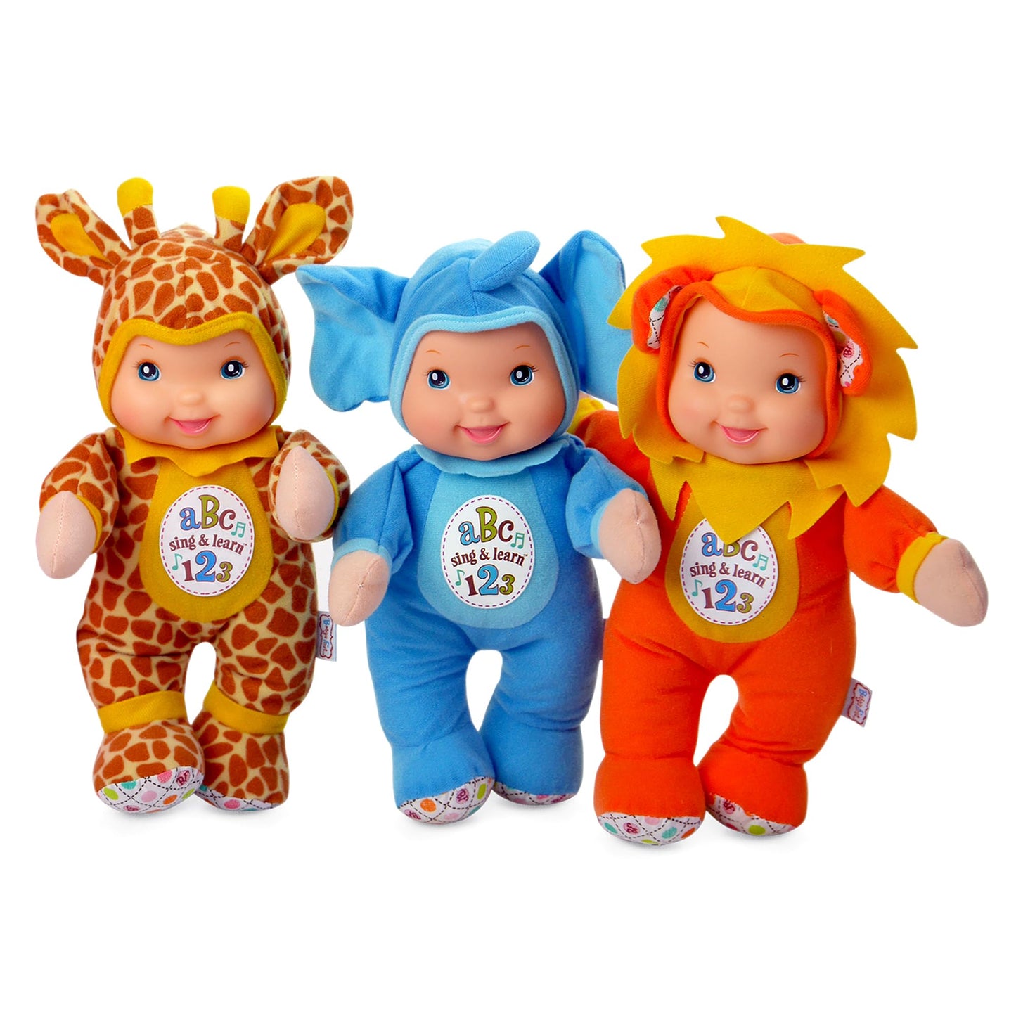 Baby's First Sing & Learn Blue Elephant Soft & Cuddly Singing Musical Doll, Teaches ABC's & Numbers