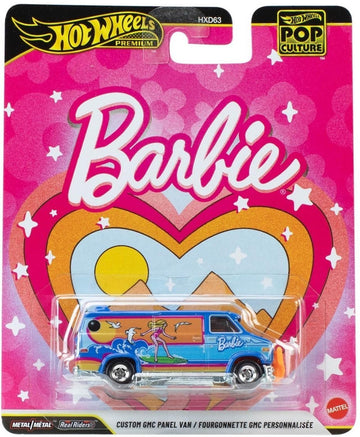 Hot Wheels Custom GMC Panel Van Barbie Pop Calture Premium Series 1:64 Scale Collectible Die Cast Metal Toy Car Model with Rubber Real Riders