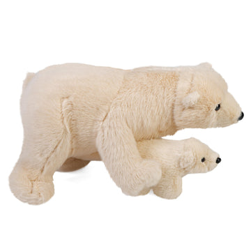 Wild Republic Mom & Baby Polar Bear Stuffed Animal - 12"
