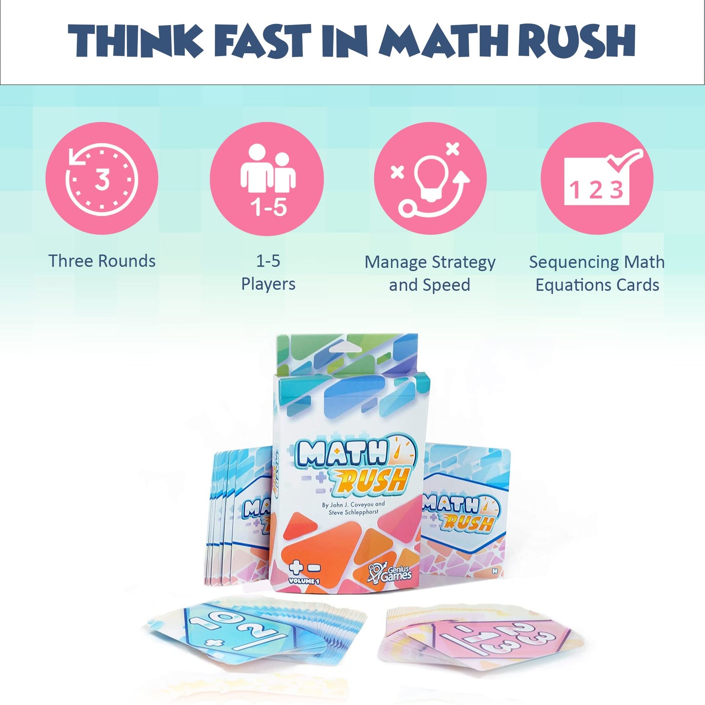 Math Rush: Addition & Subtraction (Volume 1) - A Cooperative Time-Based Math Flash Card Game for Kids 8-12, Puzzle Games and Fun Stuff for Middle