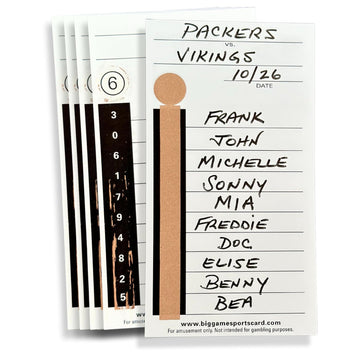 10 Line Football Sports Strip Cards - 100 Cards with Different Number Sequences - Made in The USA - Over 7,000,000 Cards Sold - for Basketball