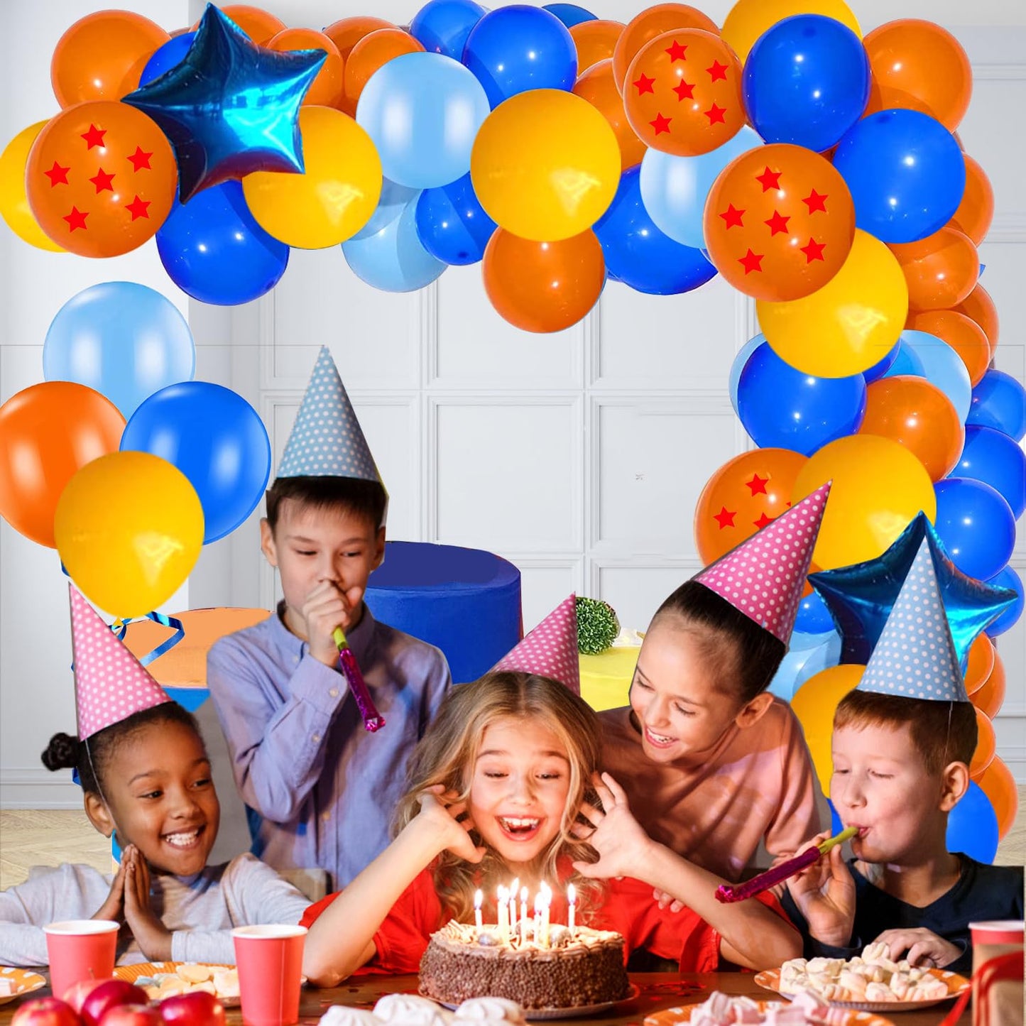 Dragon Balloons Dragon Z Party Supplies - 139 Pcs 7 Stars Balls Birthday Balloon Garland Arch Kit, Dragon Z Ball Latex Balloon Arch For Video Game