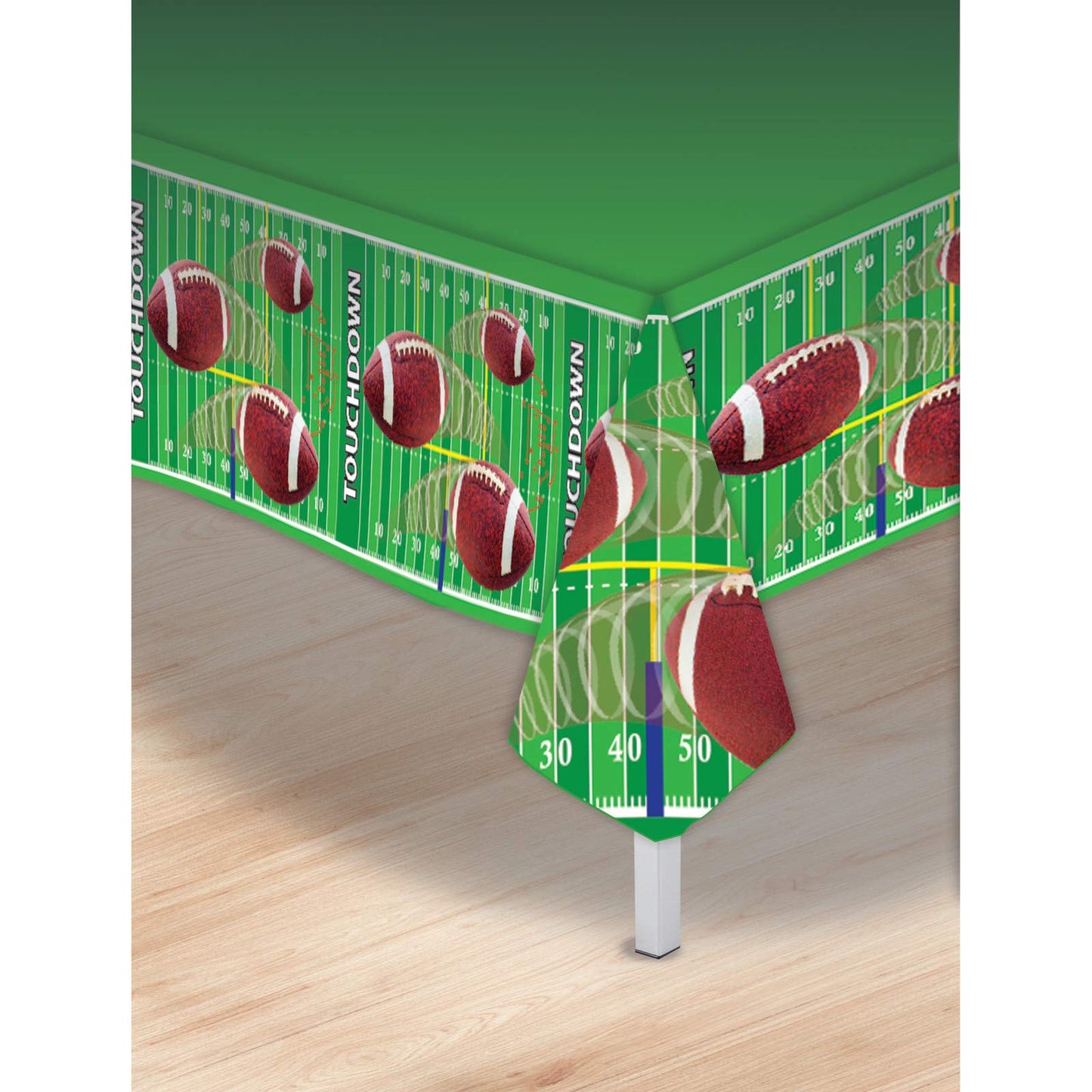 Forum Novelties Football Plastic Table Cover (1), One Size
