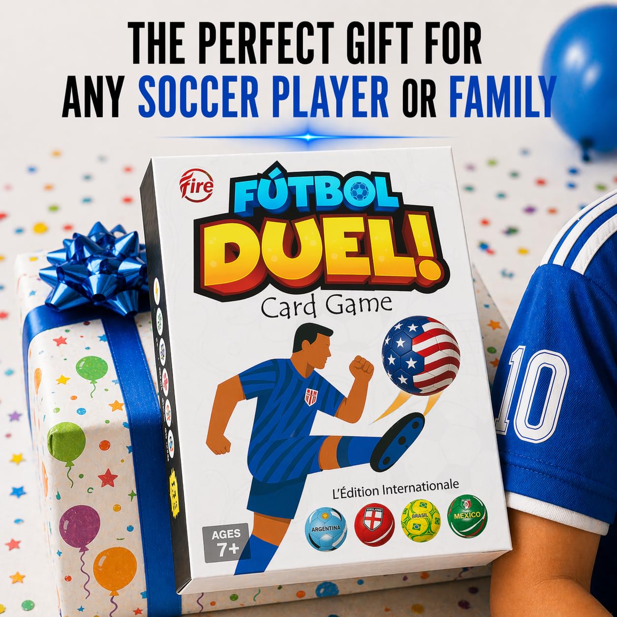 FÚTBOL DUEL! 2026 World Cup Theme Card Game - Faced-Paced Teen & Family Game, USA & International Teams, Family Game for Kids & Adults, Ages 7+, 2-4