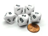 Set of 5 D10 10-Sided 20mm Opaque RPG Dice - White with Black Numbers