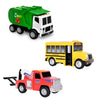 Maxx Action 3 Pack Mini Lights and Sounds Citi Vehicles - Tow Truck, School Bus and Recycle Truck