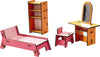 HABA Little Friends Beauty Corner - 4 Pc Dollhouse Furniture Set with Bed & Vanity