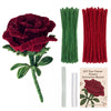 Pipe Cleaners Flower Kit - Red Pipe Cleaners for Flower Making, DIY Craft Supplies for 22-Inch Pipe Cleaner Flowers, Includes 300 PCS Pipe Cleaners