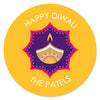 Big Dot of Happiness Personalized Happy Diwali - Custom Festival of Lights Party Favor Circle Sticker Labels - Custom Text - 24 Count