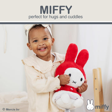 Kids Preferred Miffy Winter Plush Toy, Sitting Dutch Bunny by Dick Bruna, Soft Stuffed Animal Plushie for Girls & Boys - 13 Inches