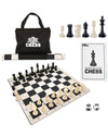WE Games Best Value Tournament Chess Set - Includes 34 Chessmen, Roll Up Black Vinyl Chess Board, Storage Bag for Pieces, Instructions and Equalizer