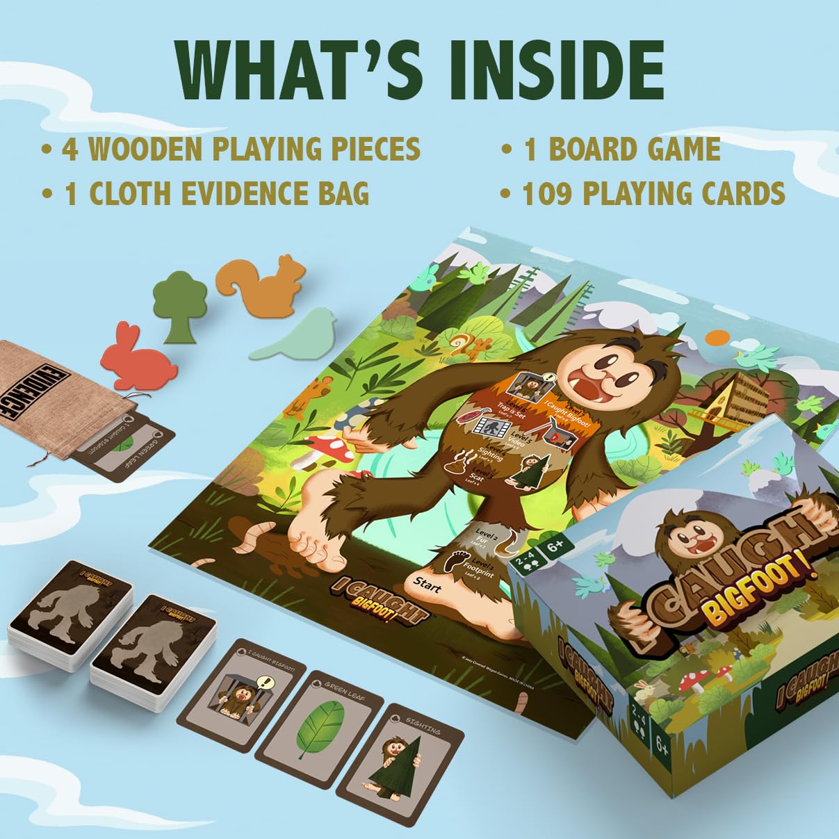 I Caught Bigfoot! - Collect Evidence to Catch The Elusive Bigfoot! Kids Game for Game Night, Family Games for Kids and Adults, Board Game for Family