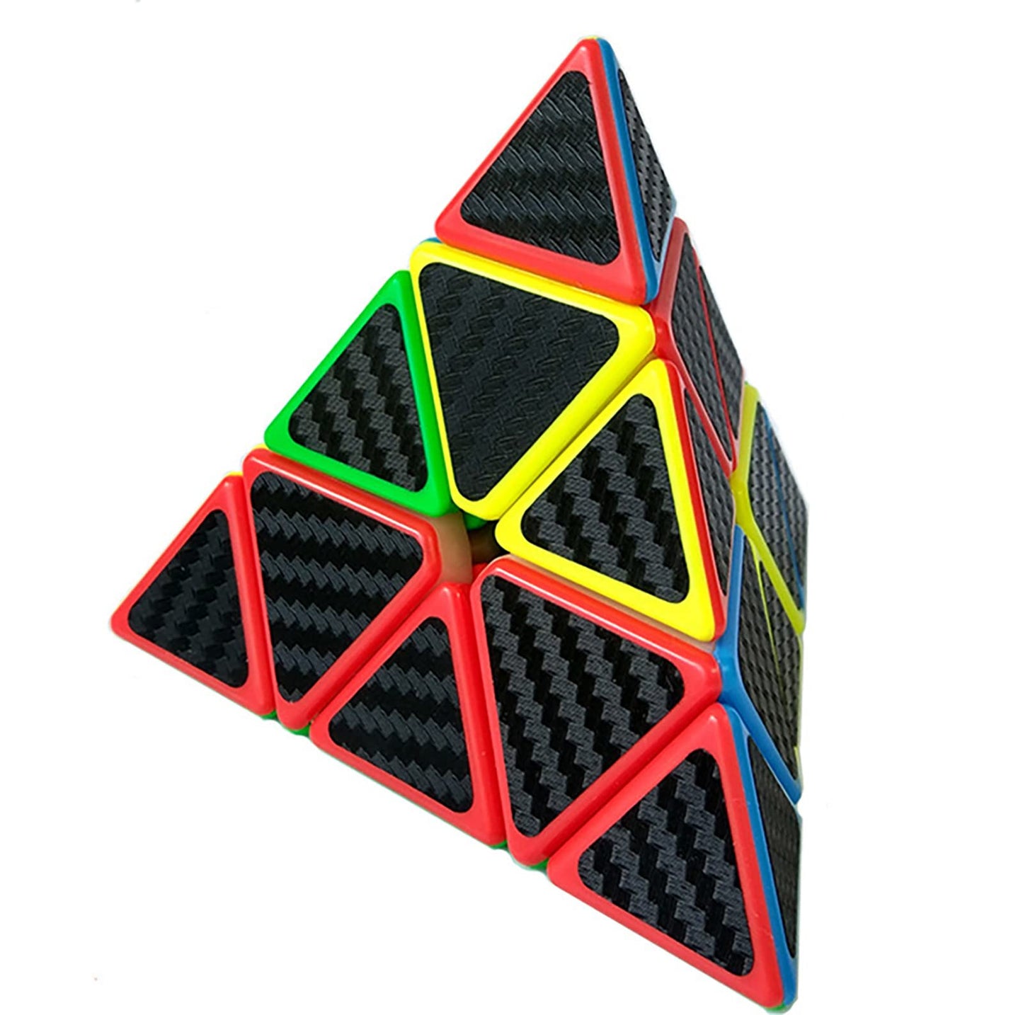 Pyramid Speed Cube Carbon Fiber Sticker Puzzle Cube 3X3X3 Speed Cube Triangle Magic Cube Puzzle Toy Magic Cube Puzzles 3X3