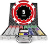 HEITOK Casino Poker Set with Numbered Chips 500-Piece for Card Board Game, 11.5g with Playing Cards Waterproof for Texas Hold'em, Blackjack Gambling