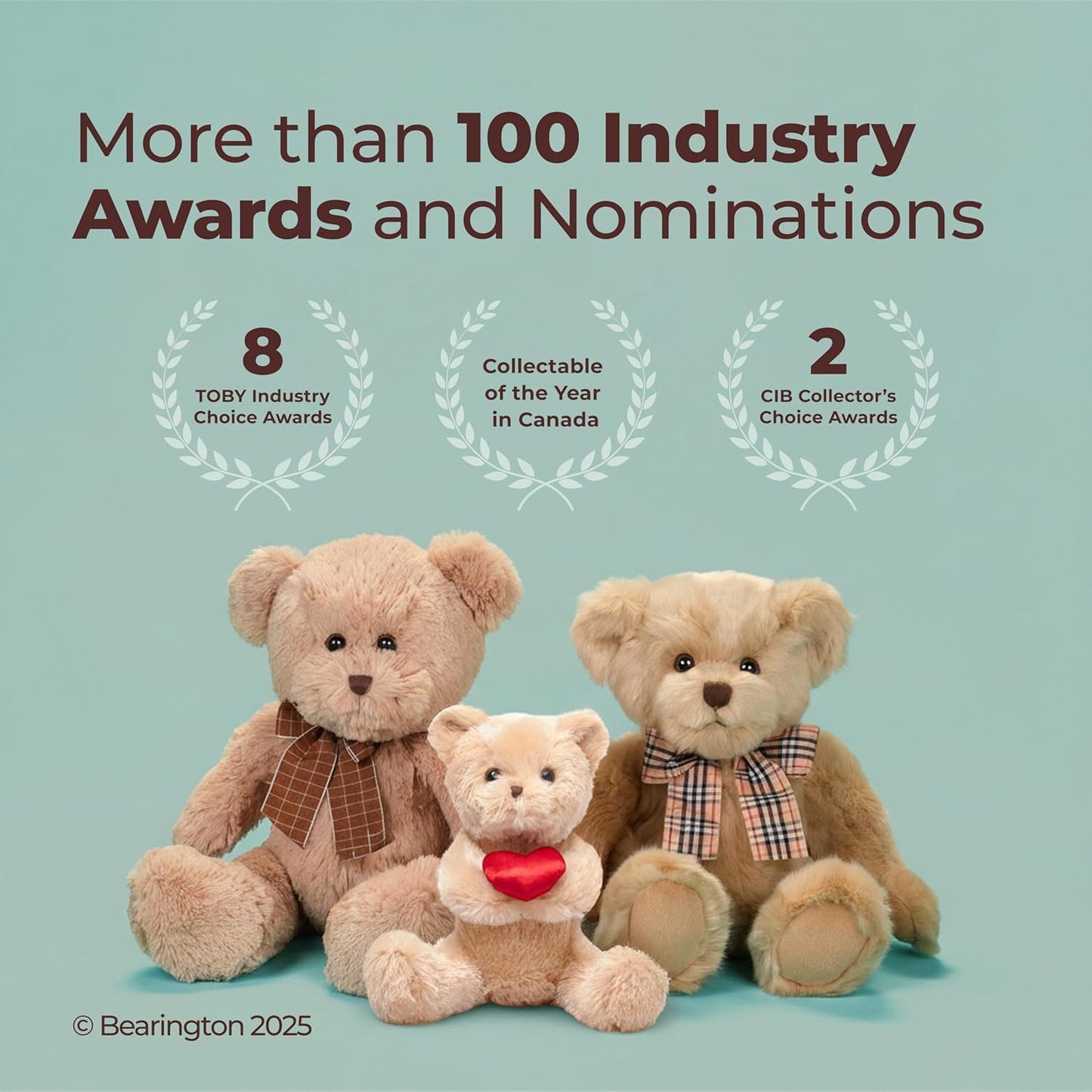 Bearington Remington Teddy Bear - 9.5" Soft and Cuddly Valentines Day Stuffed Animals - Adorable Bear Stuffed Animal Plush Gift