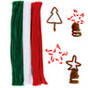 150 Pieces Christmas Pipe Cleaners Chenille Stem,50 White Craft Pipe Cleaners,50 Green Chenille Stems Pipe Cleaners, and 50 Red Pipe Cleaners for Arts