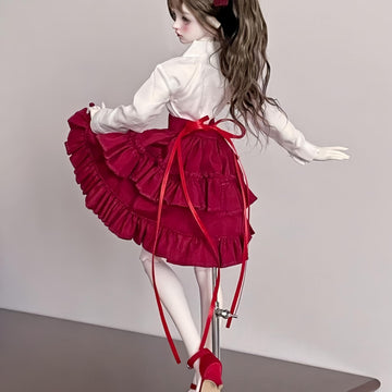 QGYDYH 1/4 BJD Doll Clothes Set Ball Jointed Doll Fashion Handmade Pretty Fashionable Clothes for 16-18 inches BJD Dolls (R)