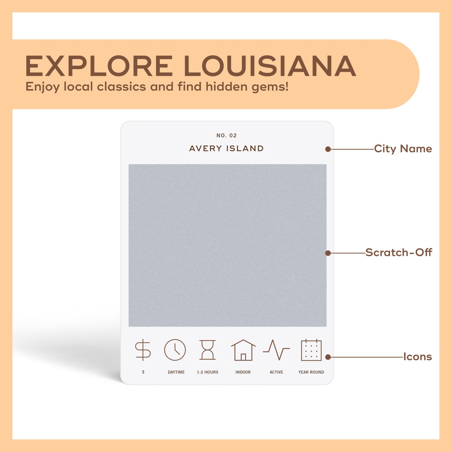 Louisiana Adventure Bucket List: 50 Scratch-Off Cards for Outdoor Activities, Tourist Attractions, and Road Trips - Perfect Travel Gift and Guide