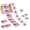 ArtCreativity USA American Flag Patriotic Stickers, 2 Rolls with 200 God Bless America Stickers Total, Red White and Blue Decorations for 4th of July