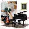 iLAND Piano Music Box & Miniature Violin w/Giftbox, 1/12 Scale Accessories of Dollhouse Piano Room with Timeless Melody The Castle in The Sky